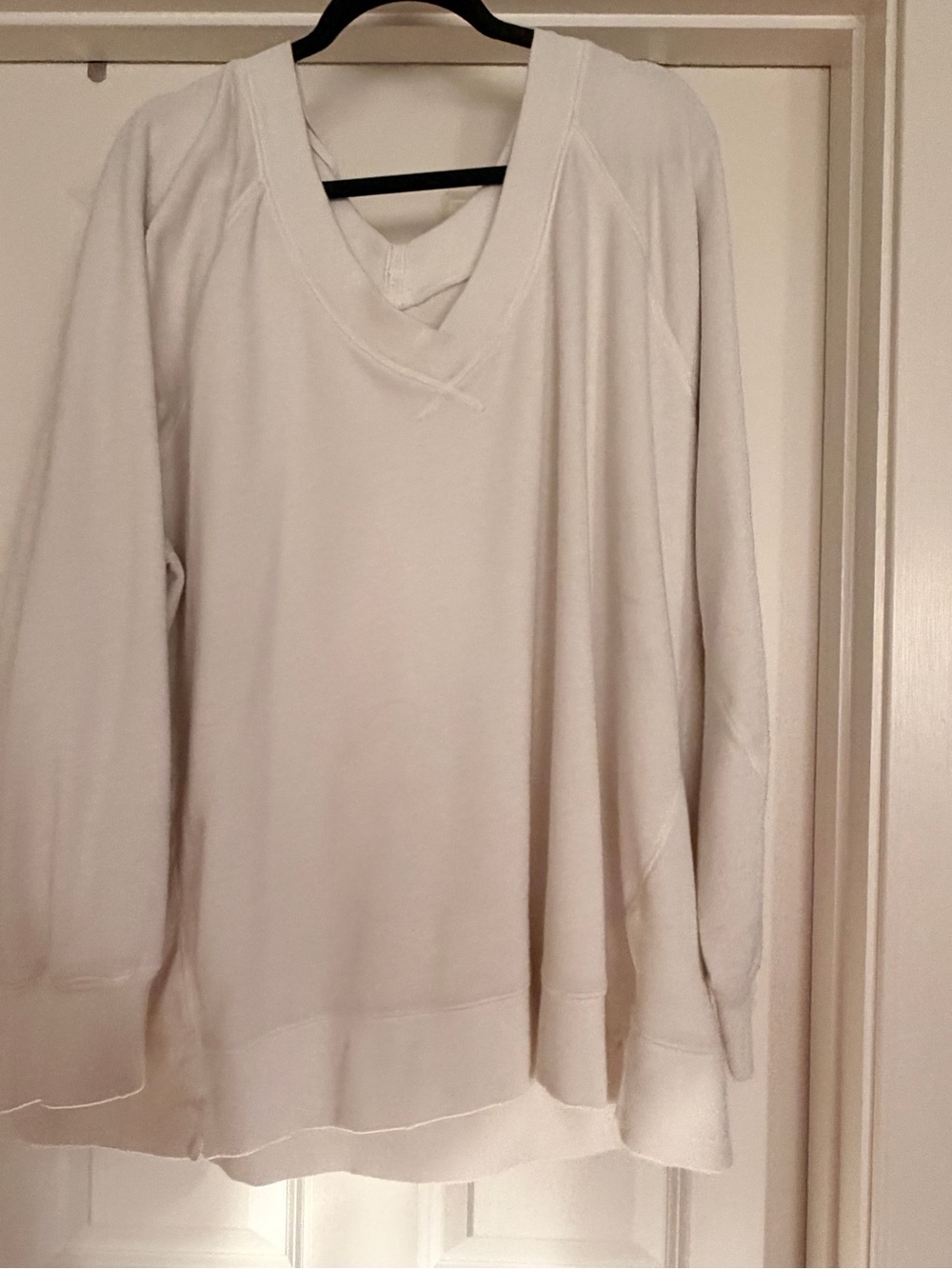 aerie Cream V-Neck Cozy Top